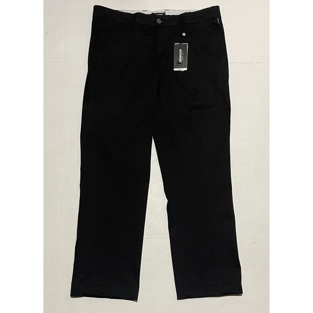 Abacus Count On It Hillside Chino Pants NWT Mens Size 36 X 29 Black Straight Leg